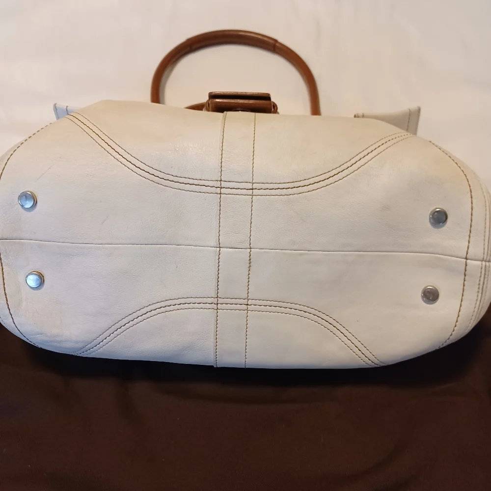 VTG Coach Hamptons Y2K Leather Two Handle Handbag Purse Authentic